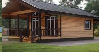 Проект одноэтажного дома из бруса с террасой - Строительство в Нижнем Тагиле от Строй-Нжн от 134888 руб.